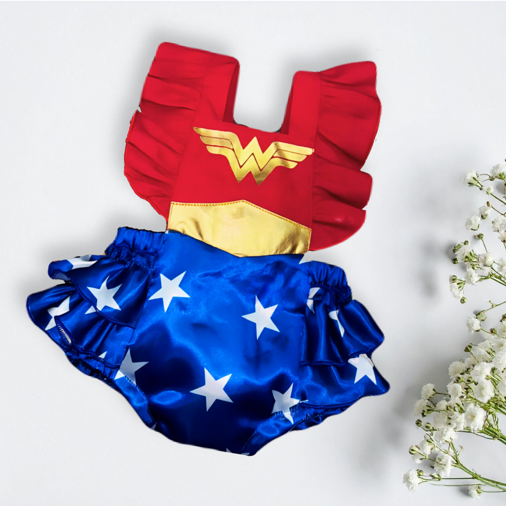 Romper Superheroína para Bebé – Inspirado en Wonder Woman
