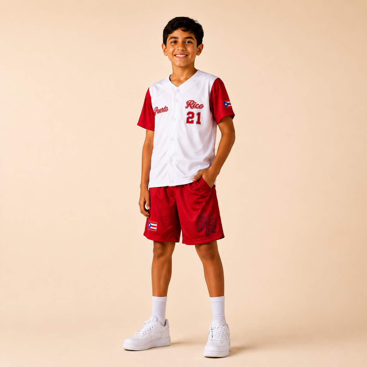 Set Deportivo Niño Puerto Rico #21 – Inspirado en Roberto Clemente