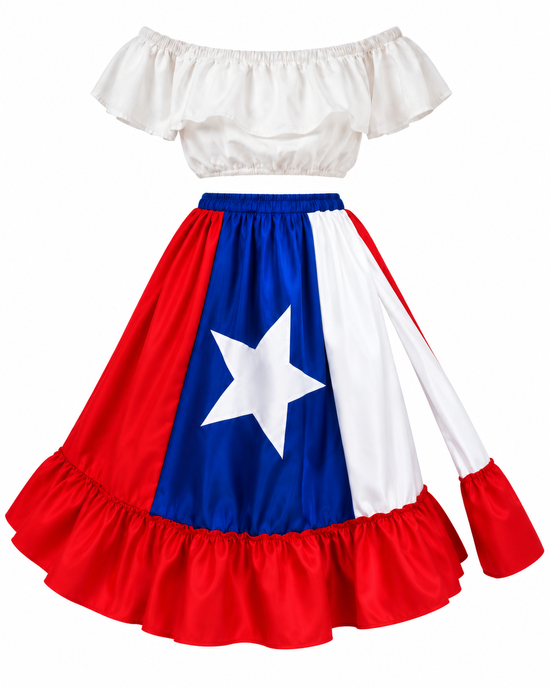 Vestimenta Típica - Bandera de Puerto Rico (Camisa Corta)