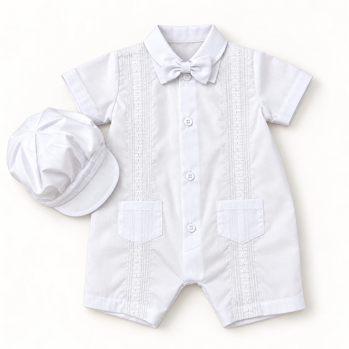 Set de Bautismo para Bebé Niño con Gorra – Blanco 8625