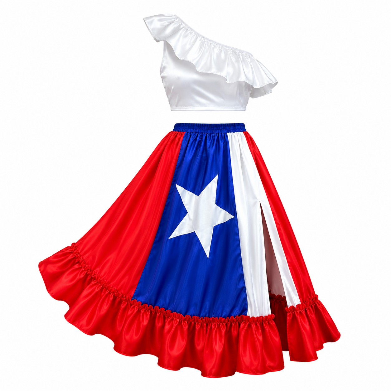 Vestimenta Típica - Bandera de Puerto Rico (Medio Hombro)
