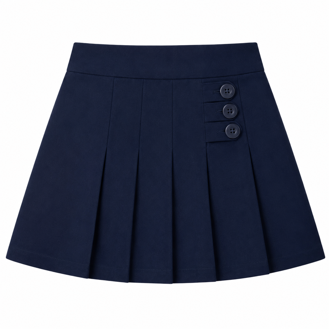 Falda Escolar con Elástico (Tres Botones)