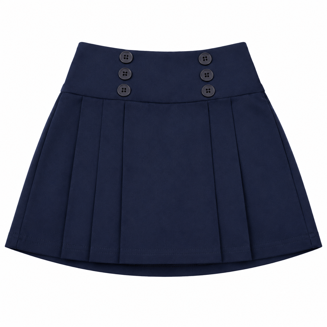 Falda Escolar con Elástico (Seis Botones)