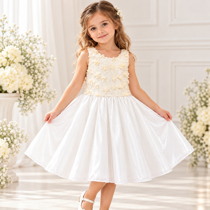 Vestido Elegante para Niña con Flores – Variedad de Colores