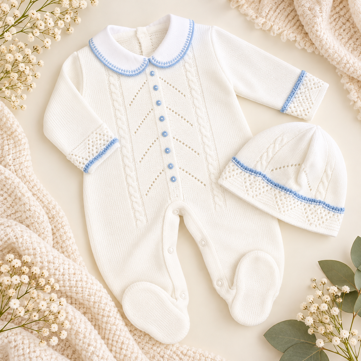 Pélele con Gorro - Ropa para Bebés - Vestidos Tejidos (Niños)