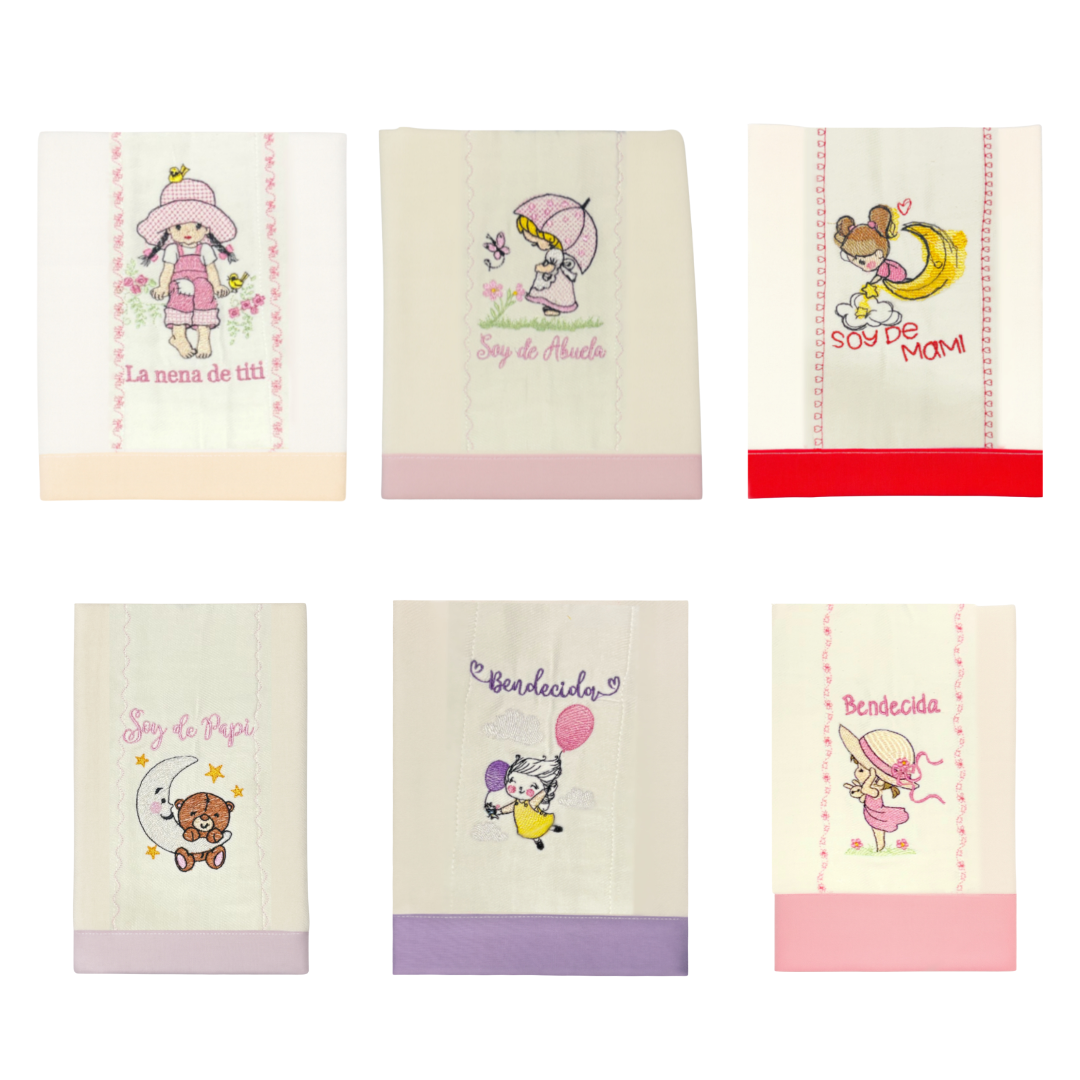 Paños Bordados a Mano para Niñas