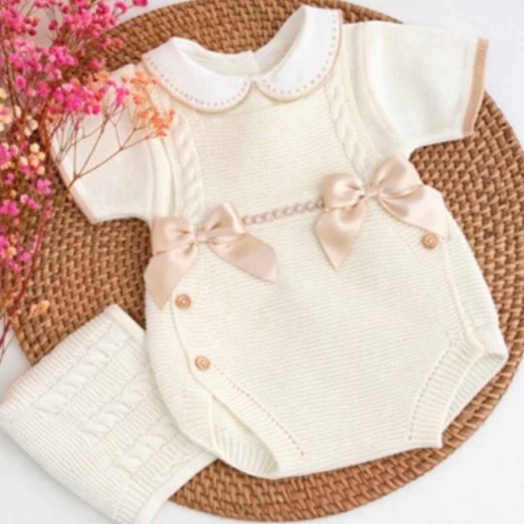 Ranita Paula 3 Piezas - Ropa para Bebés - Vestidos Tejidos