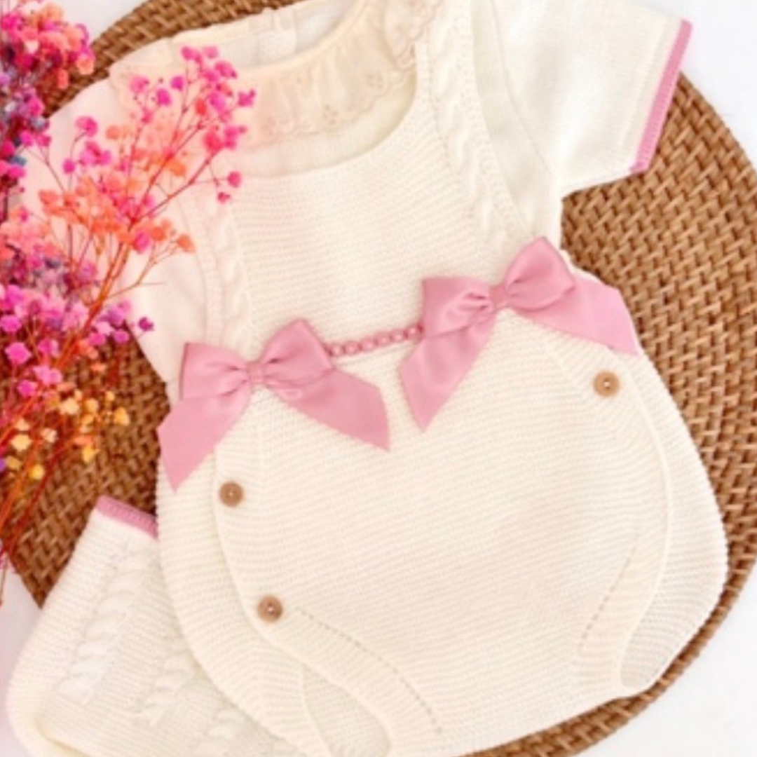 Ranita Paula 3 Piezas - Ropa para Bebés - Vestidos Tejidos