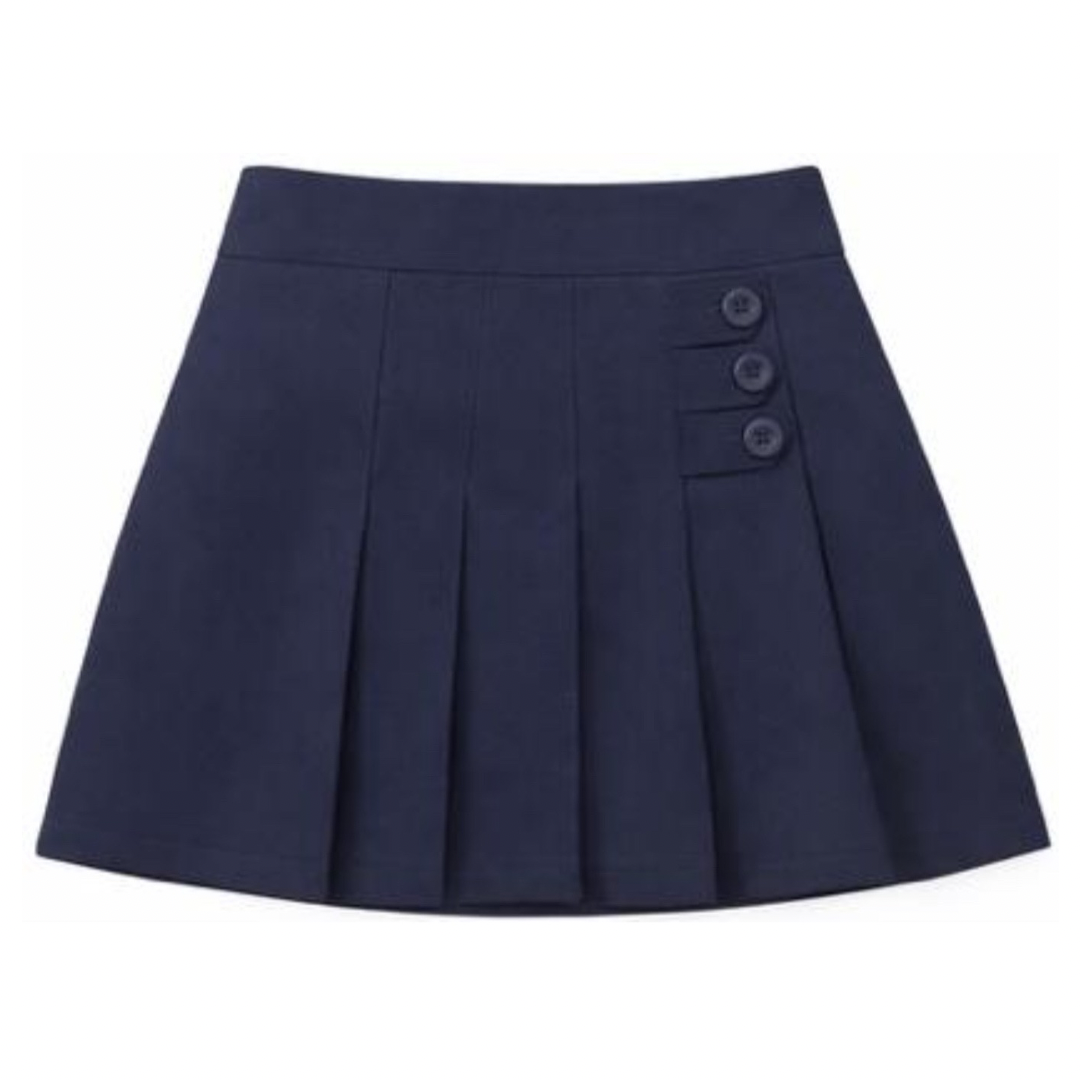 Falda Escolar con Elástico y Tres Botones