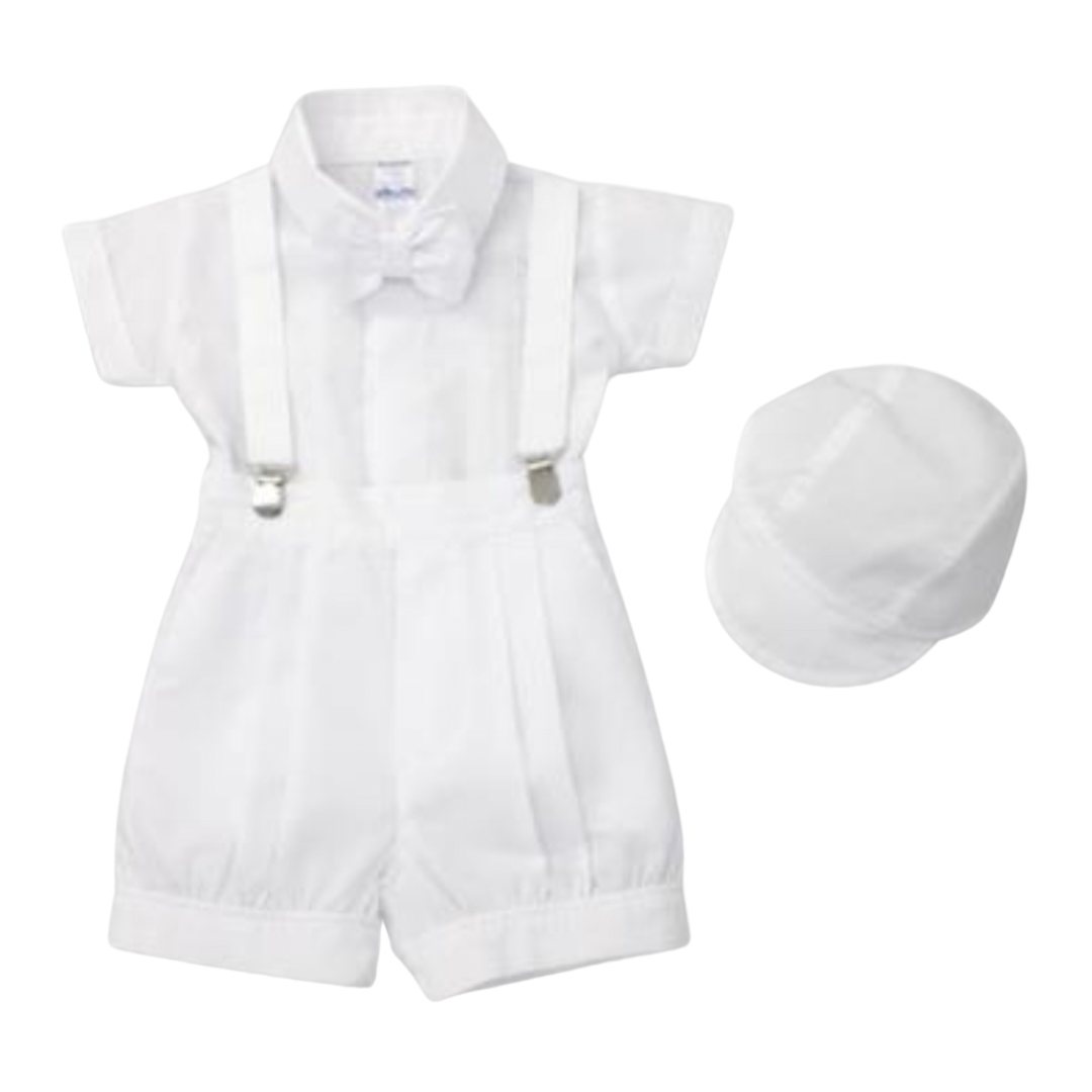 Baby Clothes - Baptism Set for Boys with Suspenders (8576)