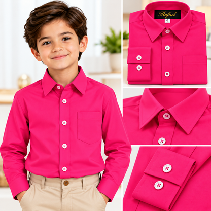 Camisa de Vestir Rafael para Niño – Manga Larga | Variedad de Colores