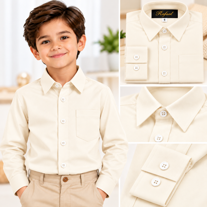 Camisa de Vestir Rafael para Niño – Manga Larga | Variedad de Colores