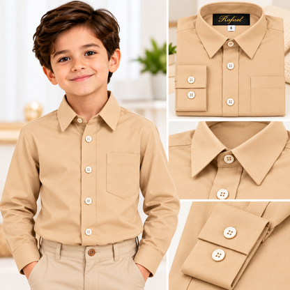 Camisa de Vestir Rafael para Niño – Manga Larga | Variedad de Colores