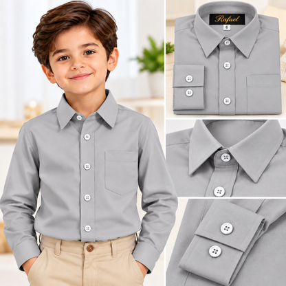 Camisa de Vestir Rafael para Niño – Manga Larga | Variedad de Colores