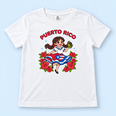 T-Shirt Infantil Puerto Rico – Diseño Tradicional