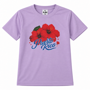 Puerto Rico en Flor – T-Shirt Infantil Lila