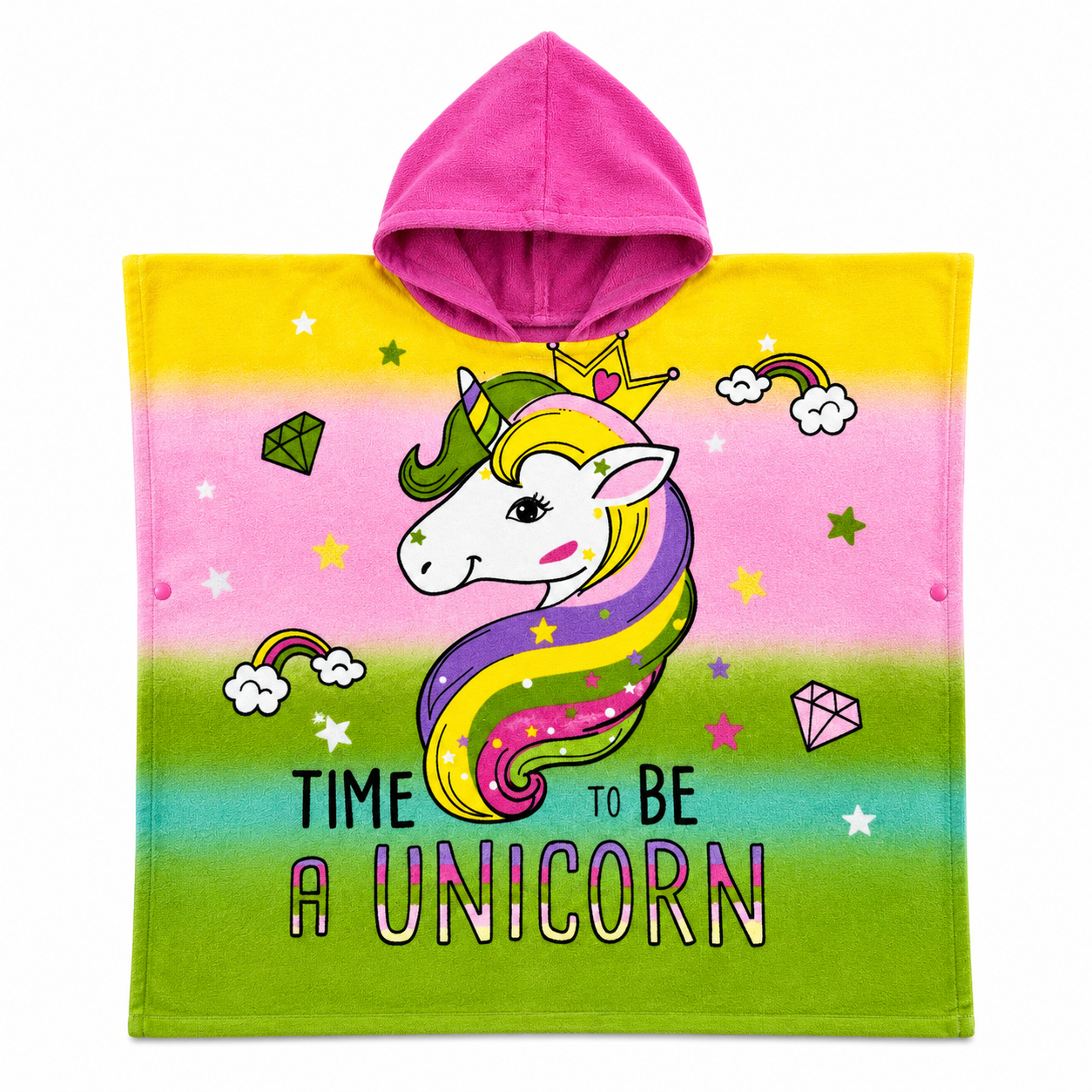 Toalla Poncho Infantil Unicornio con Capucha