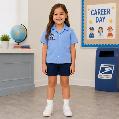 Disfraz de Cartero para Niños – Set con Camisa y Pantalón Corto