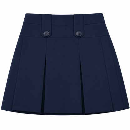 School - Skirt with Elastic (Two Buttons)