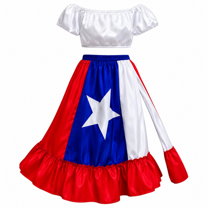Traditional Clothing - Puerto Rico Flag (Crop Top)