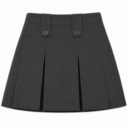 School - Skirt with Elastic (Two Buttons)