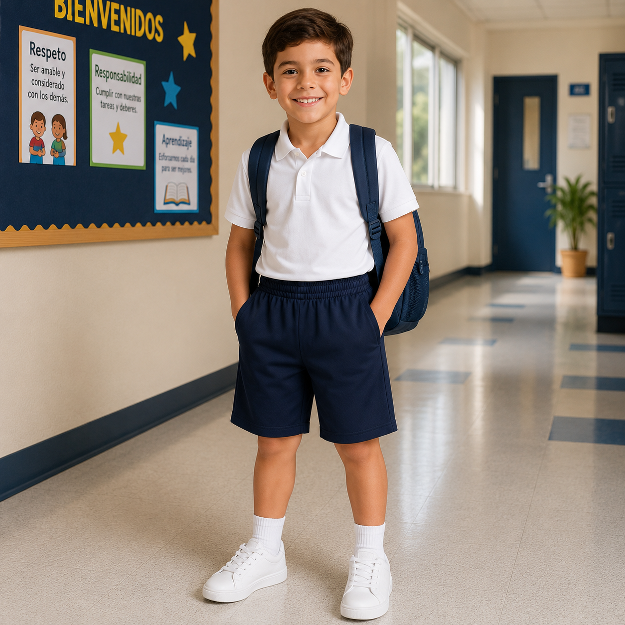 Short Escolar Deportivo con Cintura Elástica