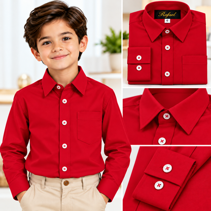 Camisa de Vestir Rafael para Niño – Manga Larga | Variedad de Colores