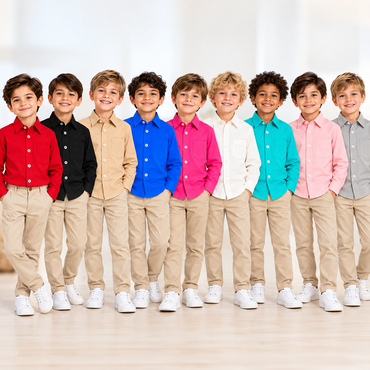 Camisa de Vestir Rafael para Niño – Manga Larga | Variedad de Colores