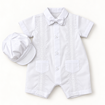 Set de Bautismo para Bebé Niño con Gorra – Blanco 8625