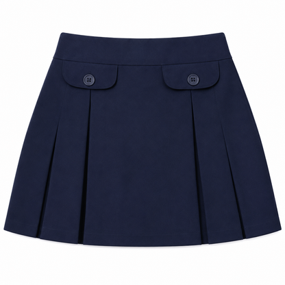 School - Skirt with Elastic (Two Buttons)