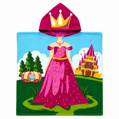 Toalla Poncho Infantil Princesa con Capucha