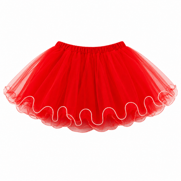 Tutú Rojo con Bordes Blancos