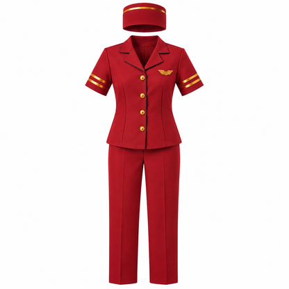 Uniforme Infantil de Azafata – Rojo o Azul Royal